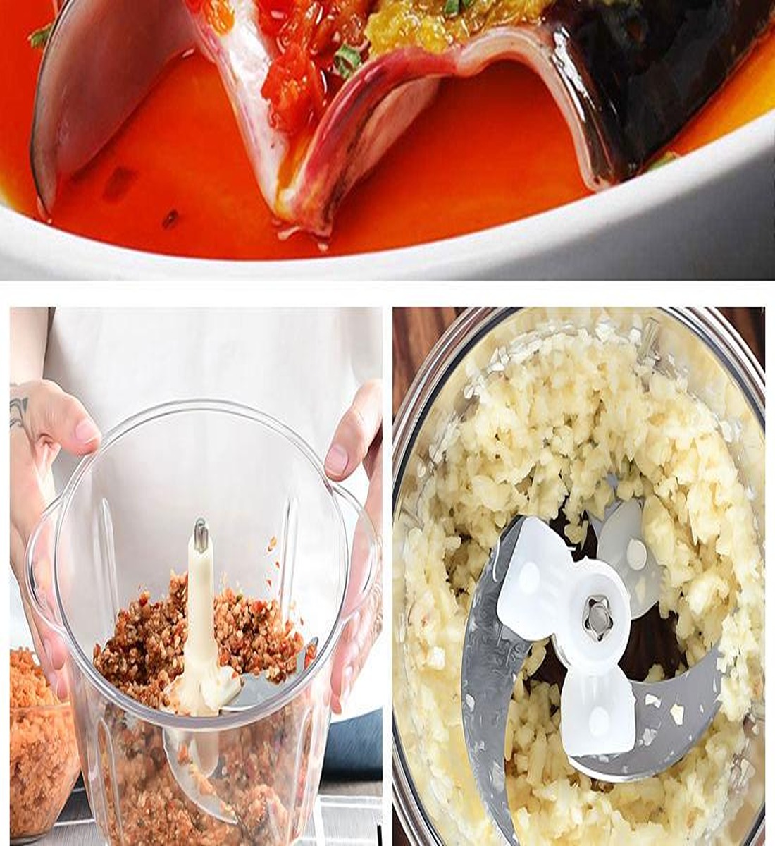 Manual Food Chopper, 1500ML Speedy With 4 Curved Stainless Steel Blades - Image 3
