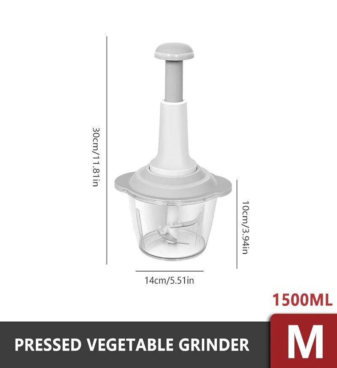 Manual Food Chopper, 1500ML Speedy With 4 Curved Stainless Steel Blades - Image 6